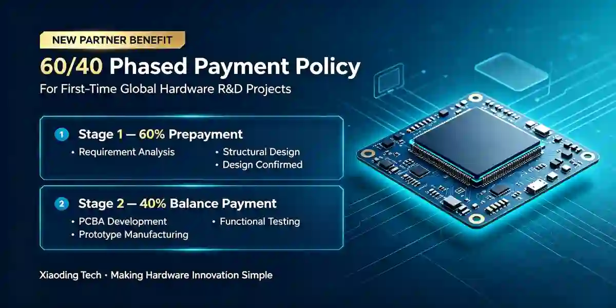 60/40 Phased Payment Policy for First-Time Global Hardware R&D Projects | Xiaoding Tech